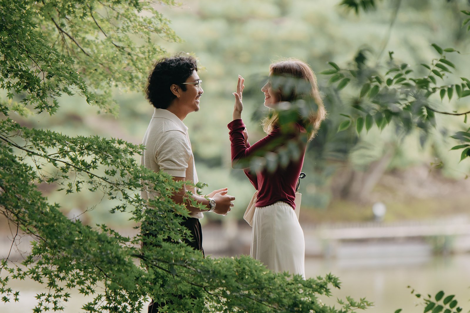 Surprise proposal moment at Rikugien Gardens Tokyo