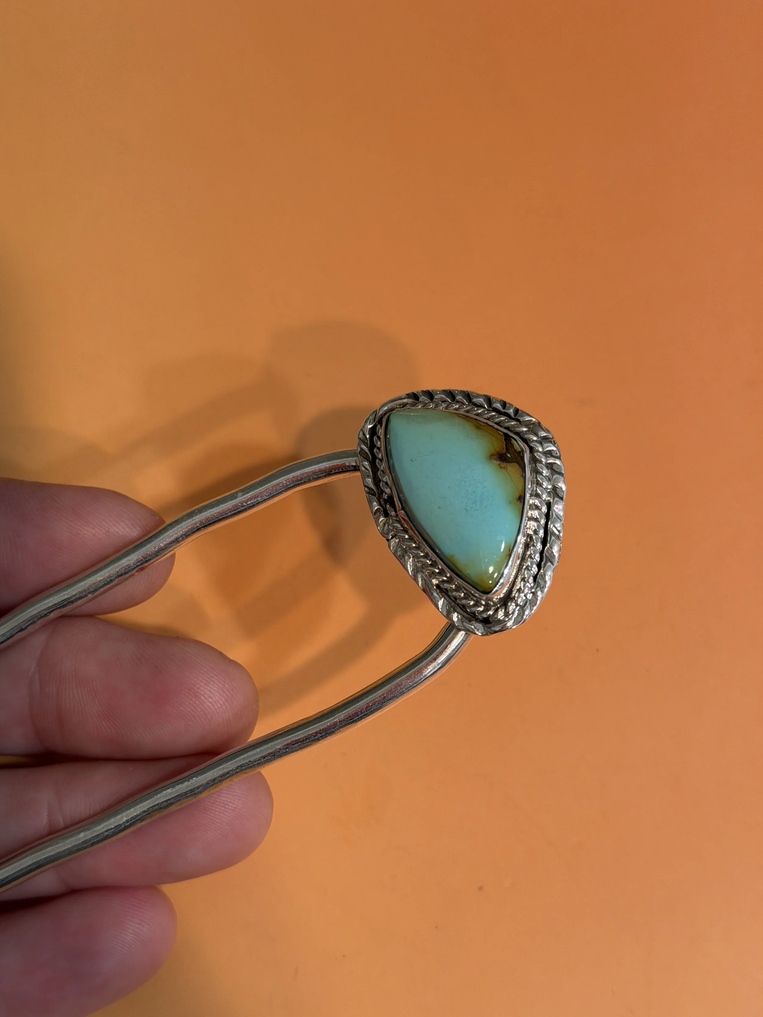 ROYSTON TURQUOISE STERLING SILVER HAIRPIN (PERSONAL COLLECTION)