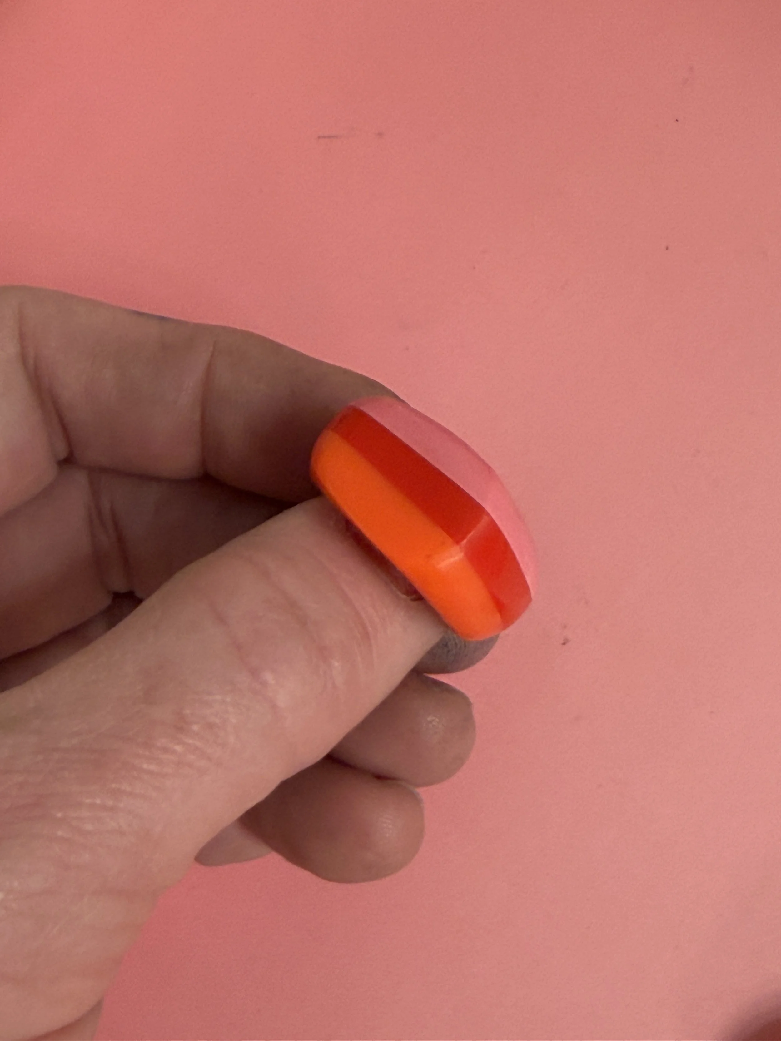 ORANGE/RED/PINK  STRIPED POOL BALL RING SIZE 7