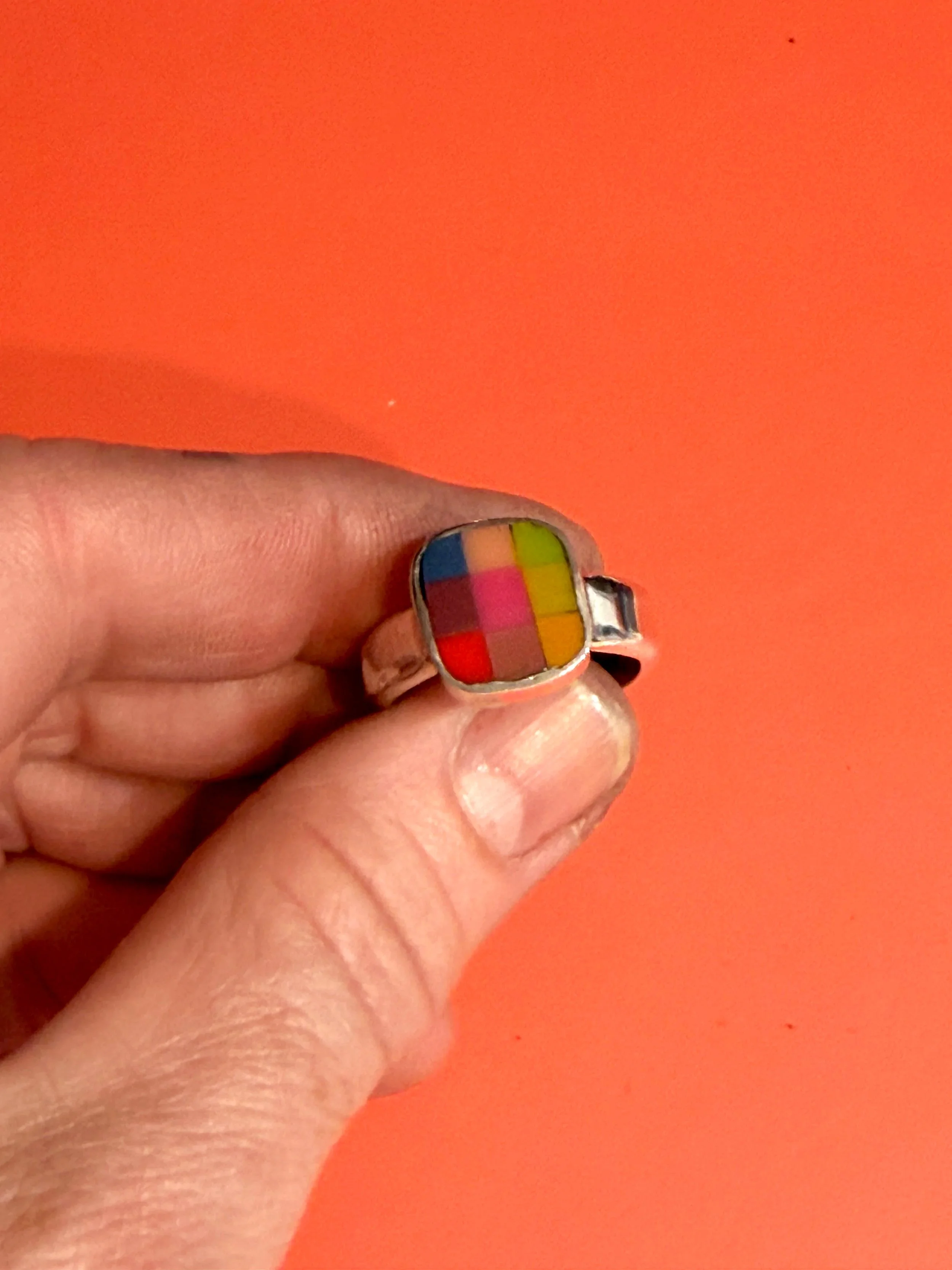 END OF DAY BILLIARD BALL SCRAP RING - MULTICOLOR SIZE 9