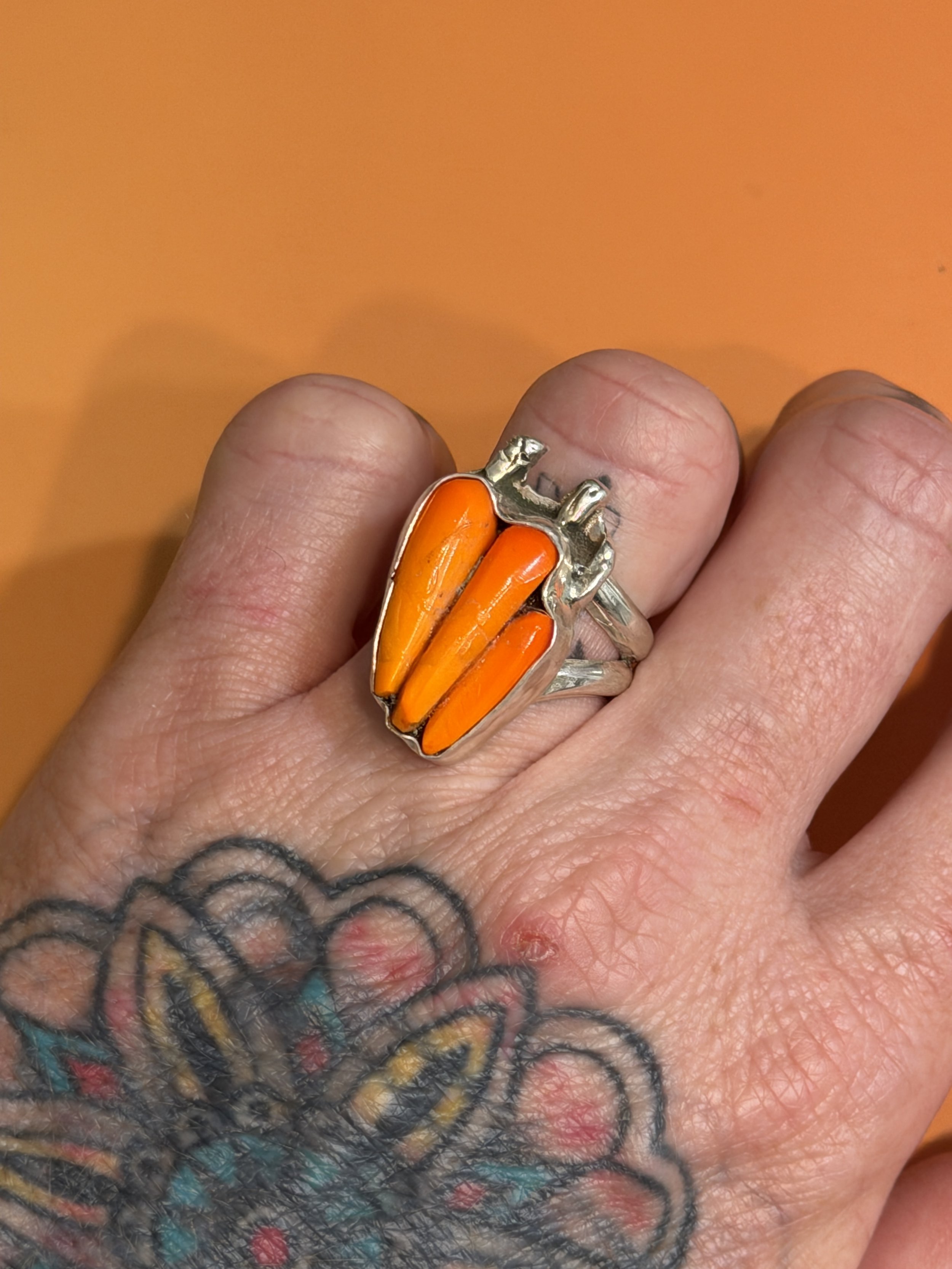 Sample Sale: 3 Carrot Billiard Ball Scrap Ring  Size 7.5