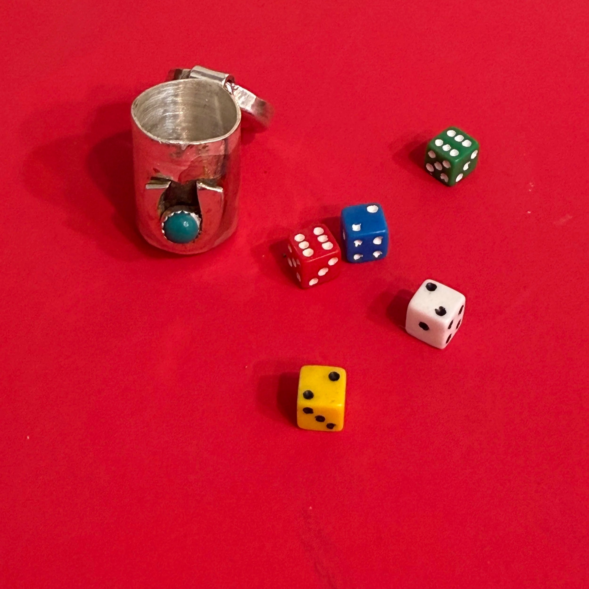 Handmade Silver Yahtzee Charm 