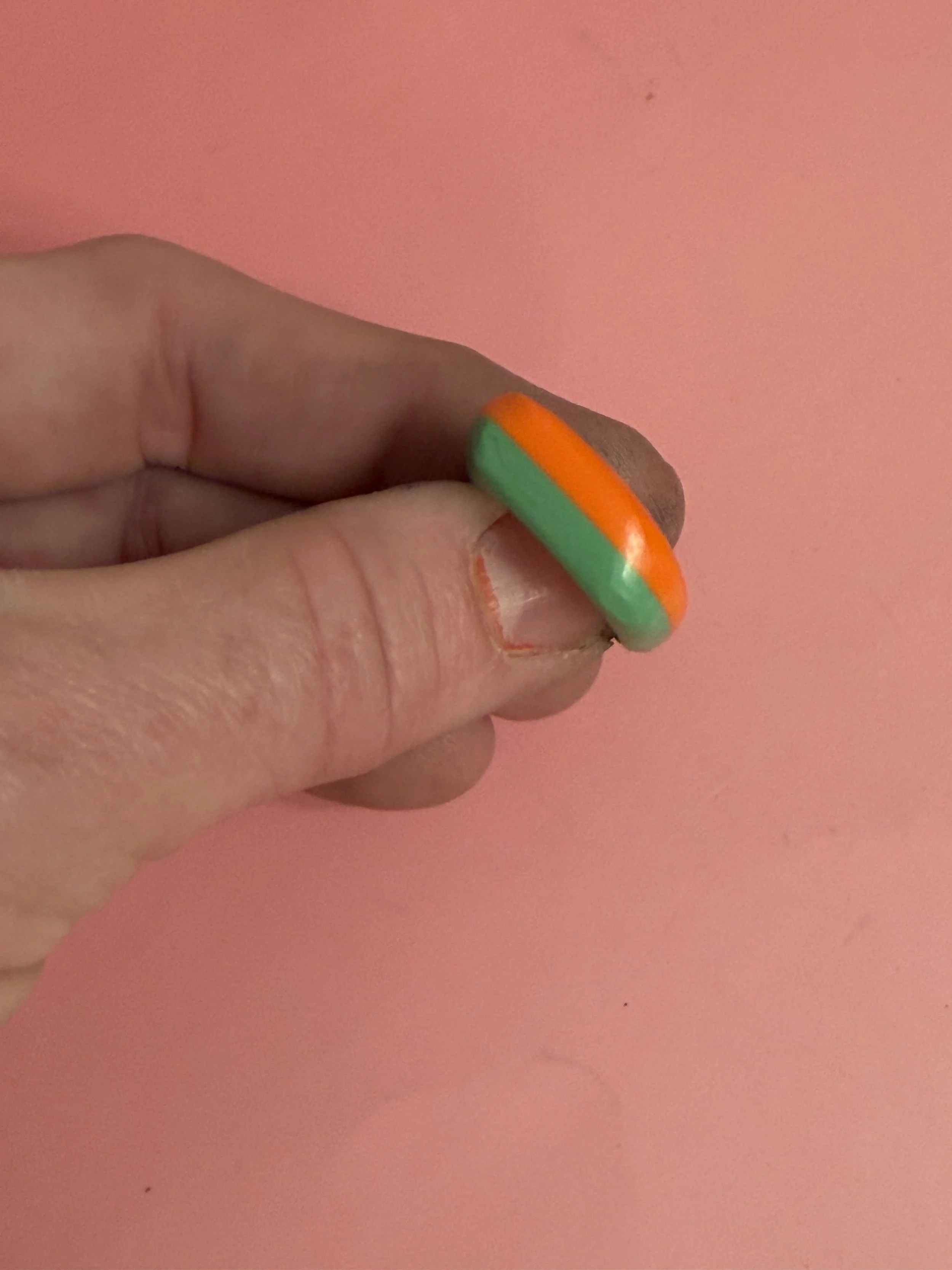 MINT/BURNT ORANGE STRIPED POOL BALL RING SIZE 5