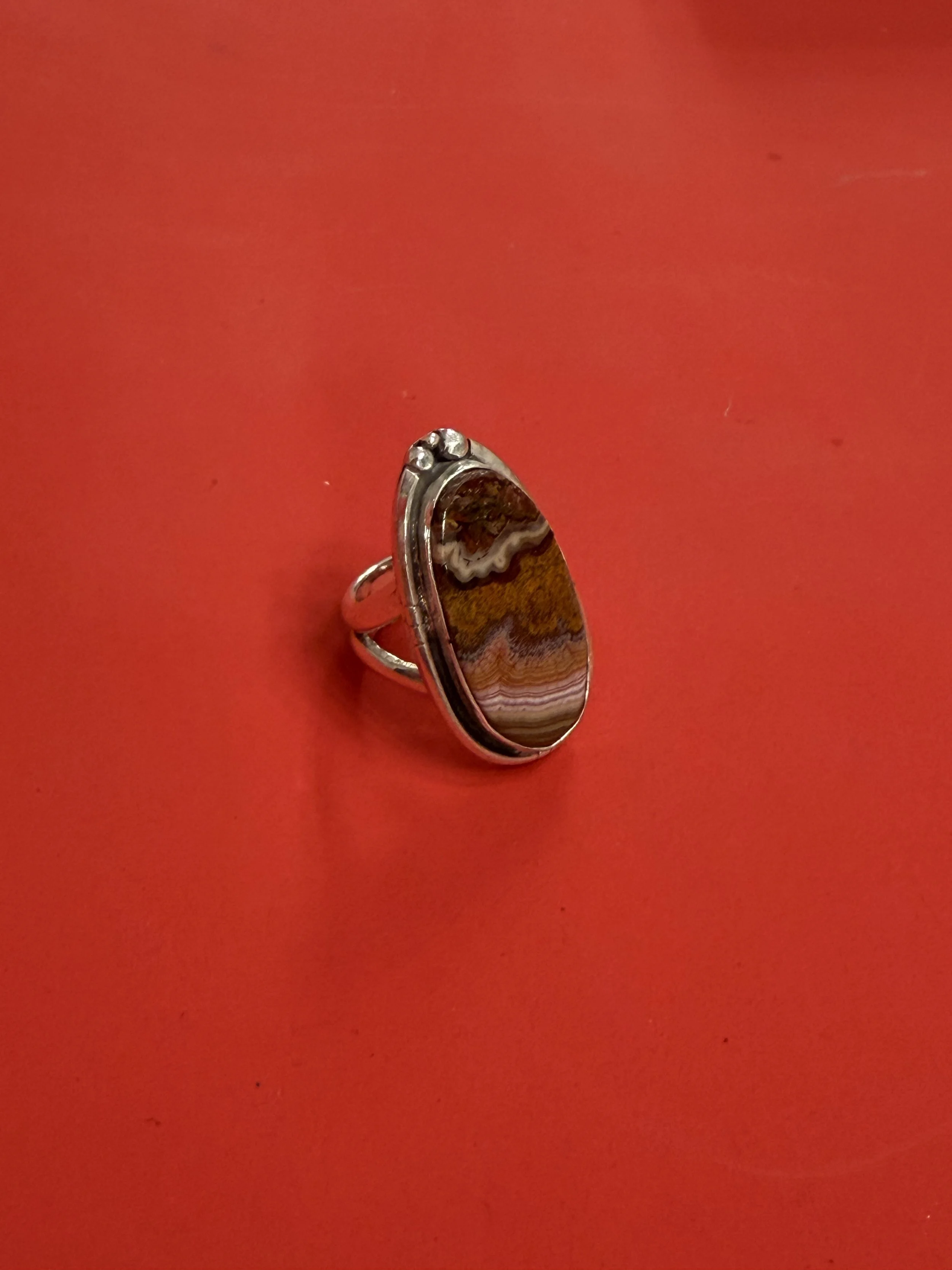 LAGUNA AGATE STATEMENT RING - SIZE 7