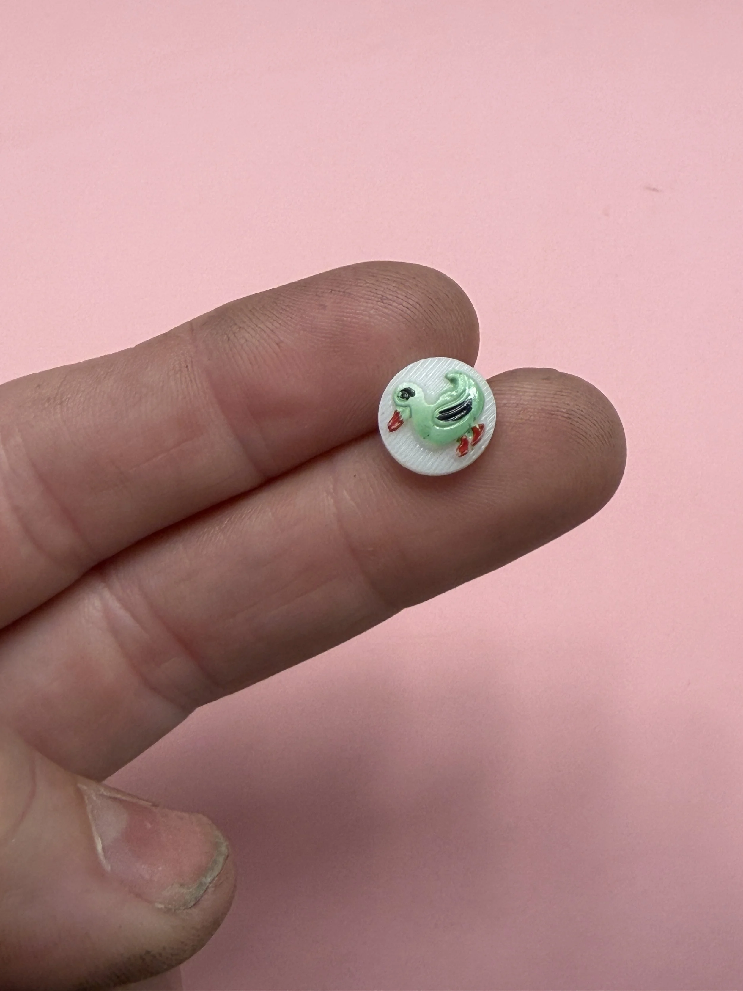 ANTIQUE HAND-PAINTED BUTTON CHARM NECKLACE -  CHOOSE YOUR BUTTON