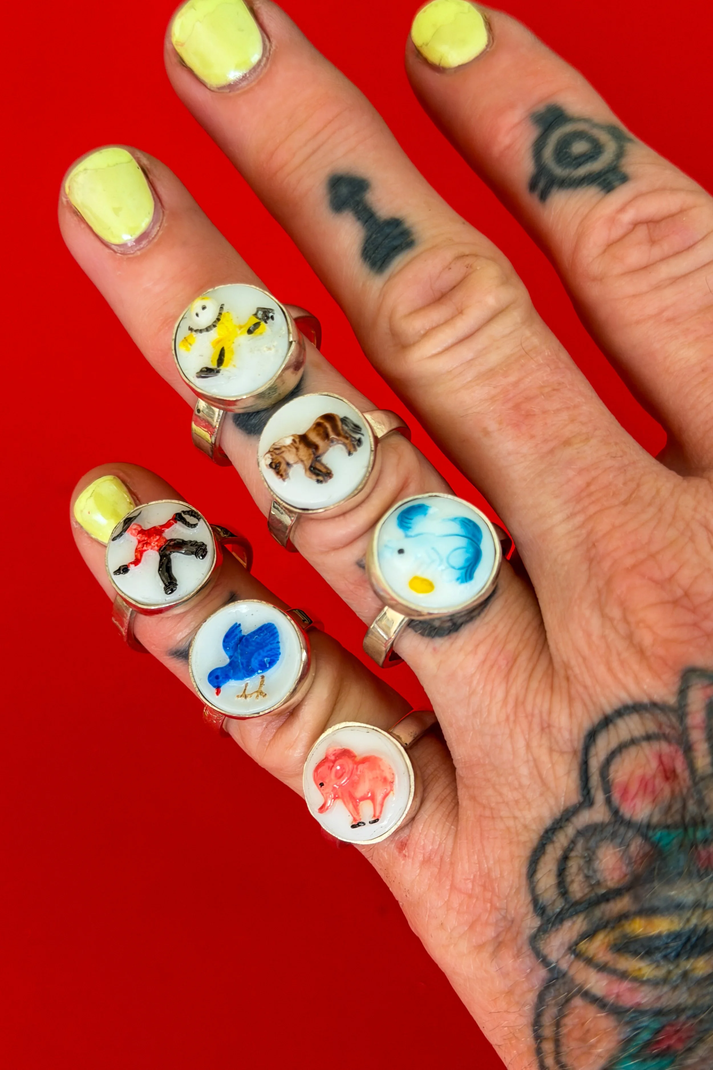 Vintage Hand-Painted Button Jewelry