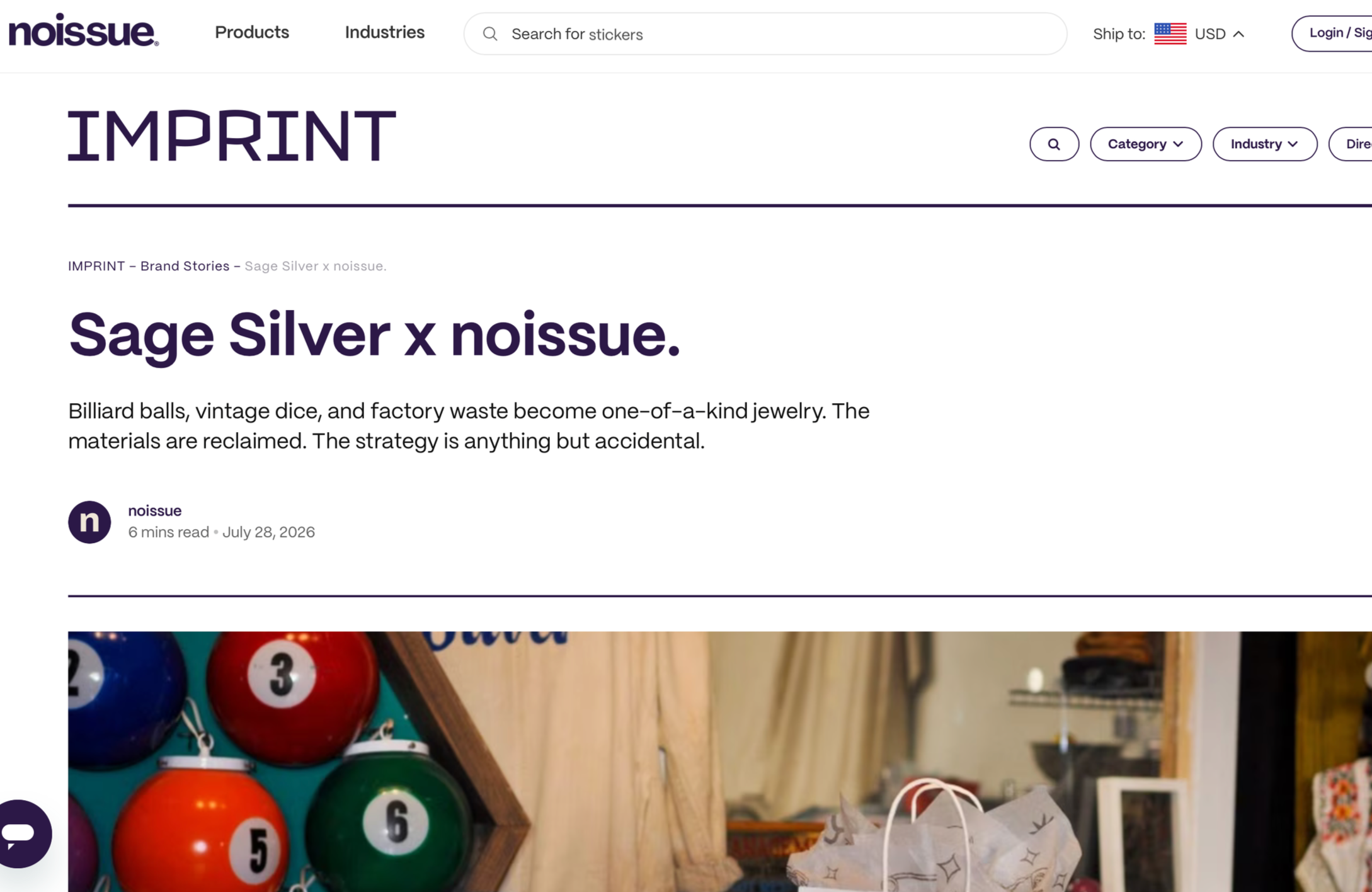 Screenshot of article in No Issue Imprint magazine featuring Sage Silver Jewelry