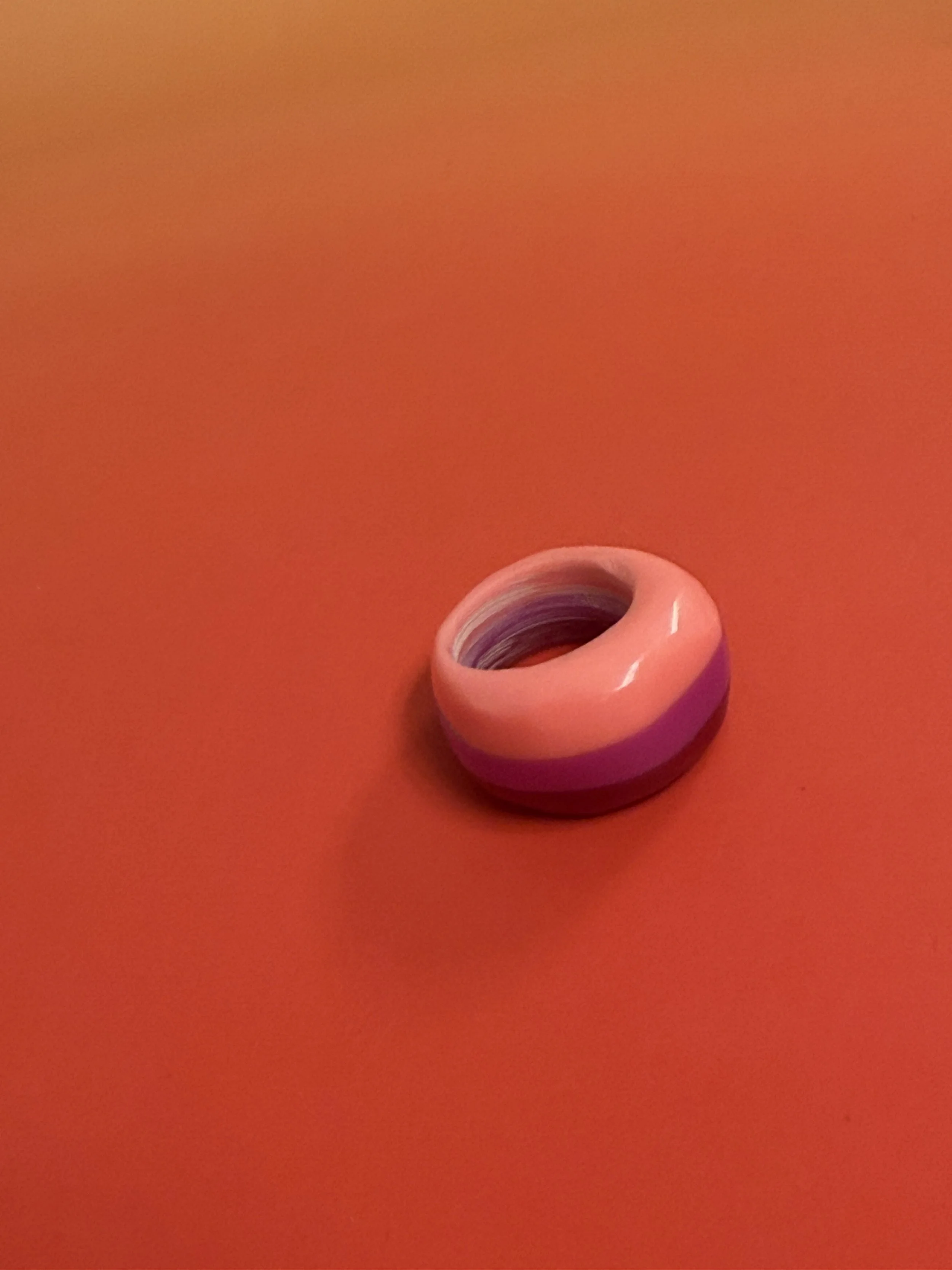 PINK OMBRE VINTAGE BILLIARD SCRAP 'PRISON-STYLE' RING SIZE 8