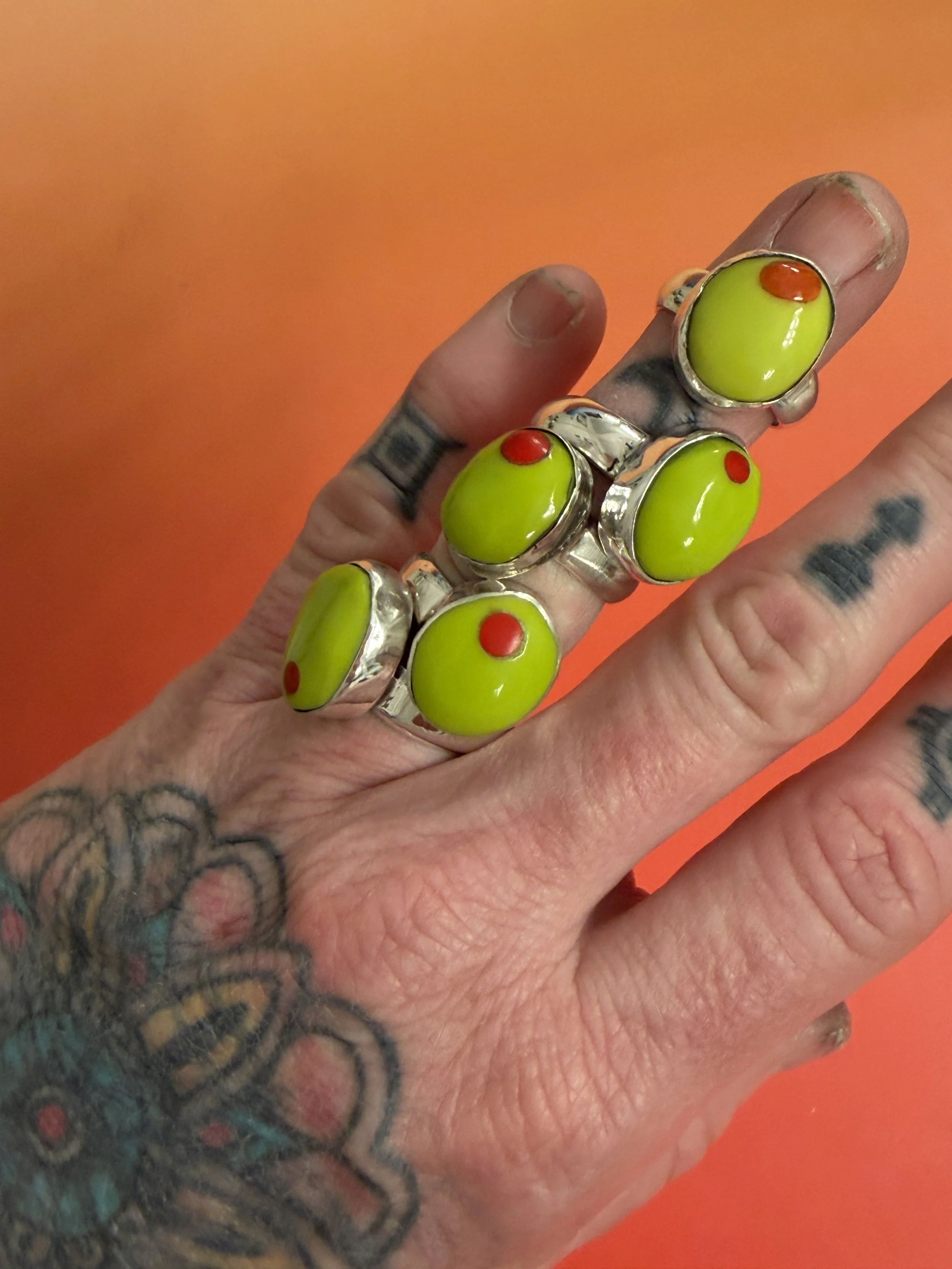 BILLIARD SCRAP 'OLIVE' RING