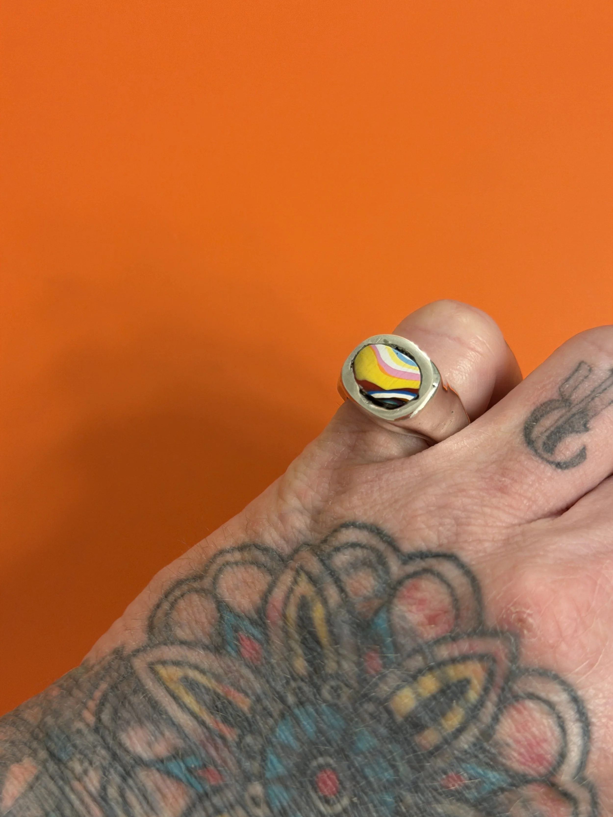 FORDITE CAST SOLID SILVER LYNCH ST RING SIZE 6.5