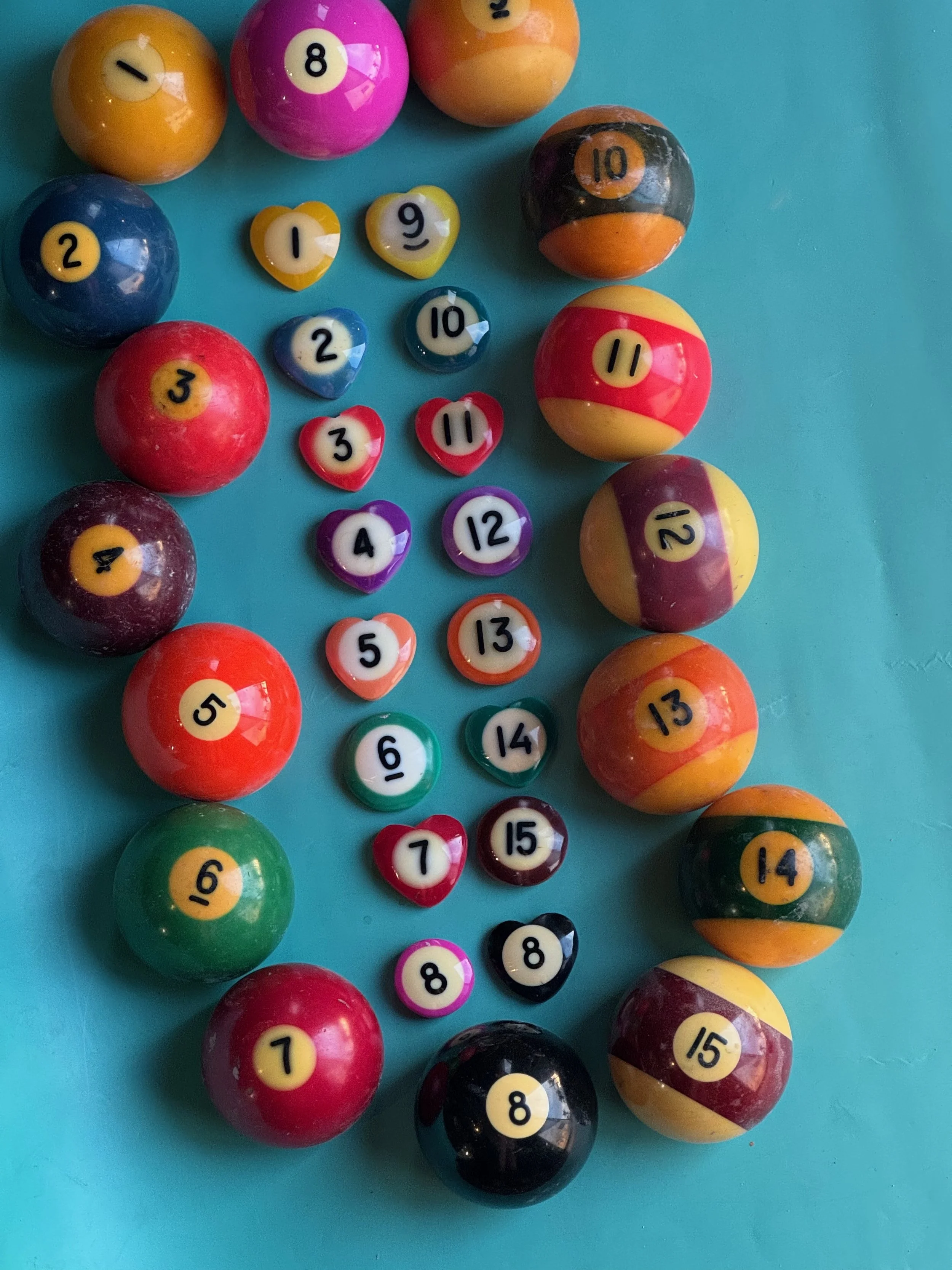 BILLIARD BALLS TURNED INTO POOL BALL JEWELRY
