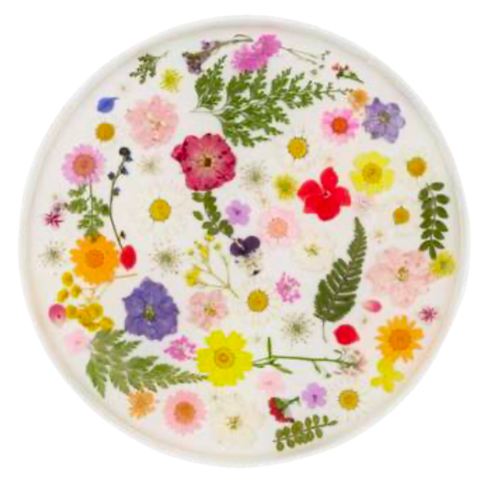The Fleur: Handcrafted Floral Charger Plate