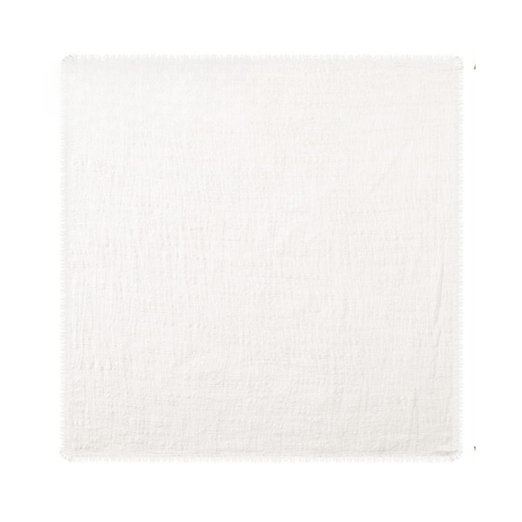 Rustic White Fringe Table Napkin