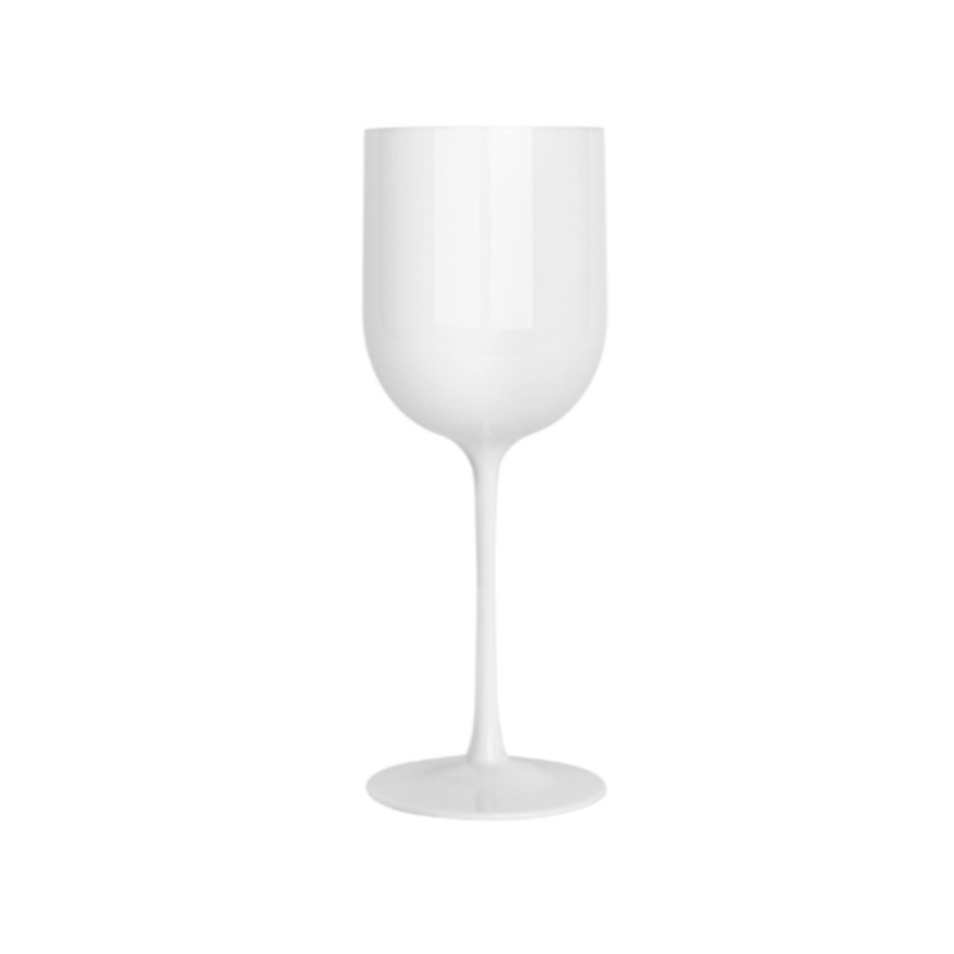 White Shatterproof Stemmed Wine Glasses