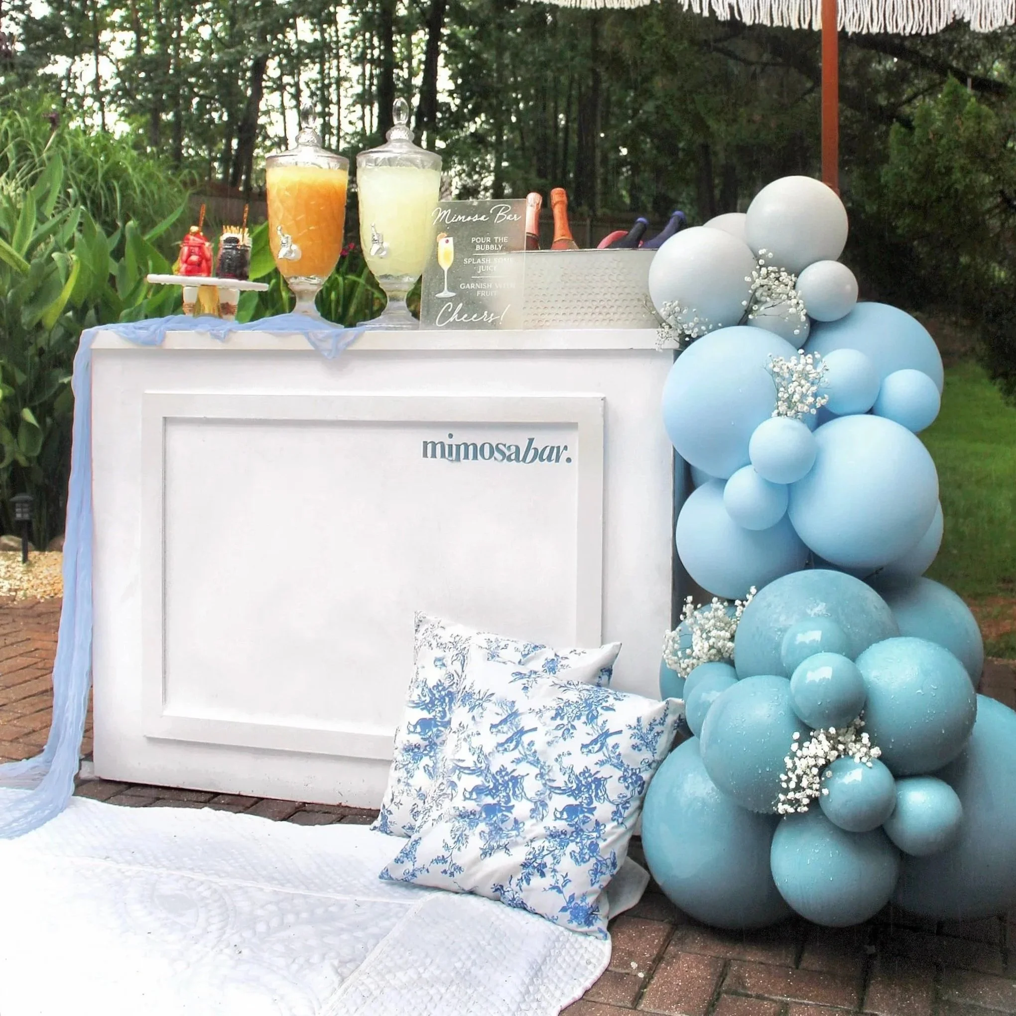 Ivory Wood Pop-Up Bar Pampas Picnics