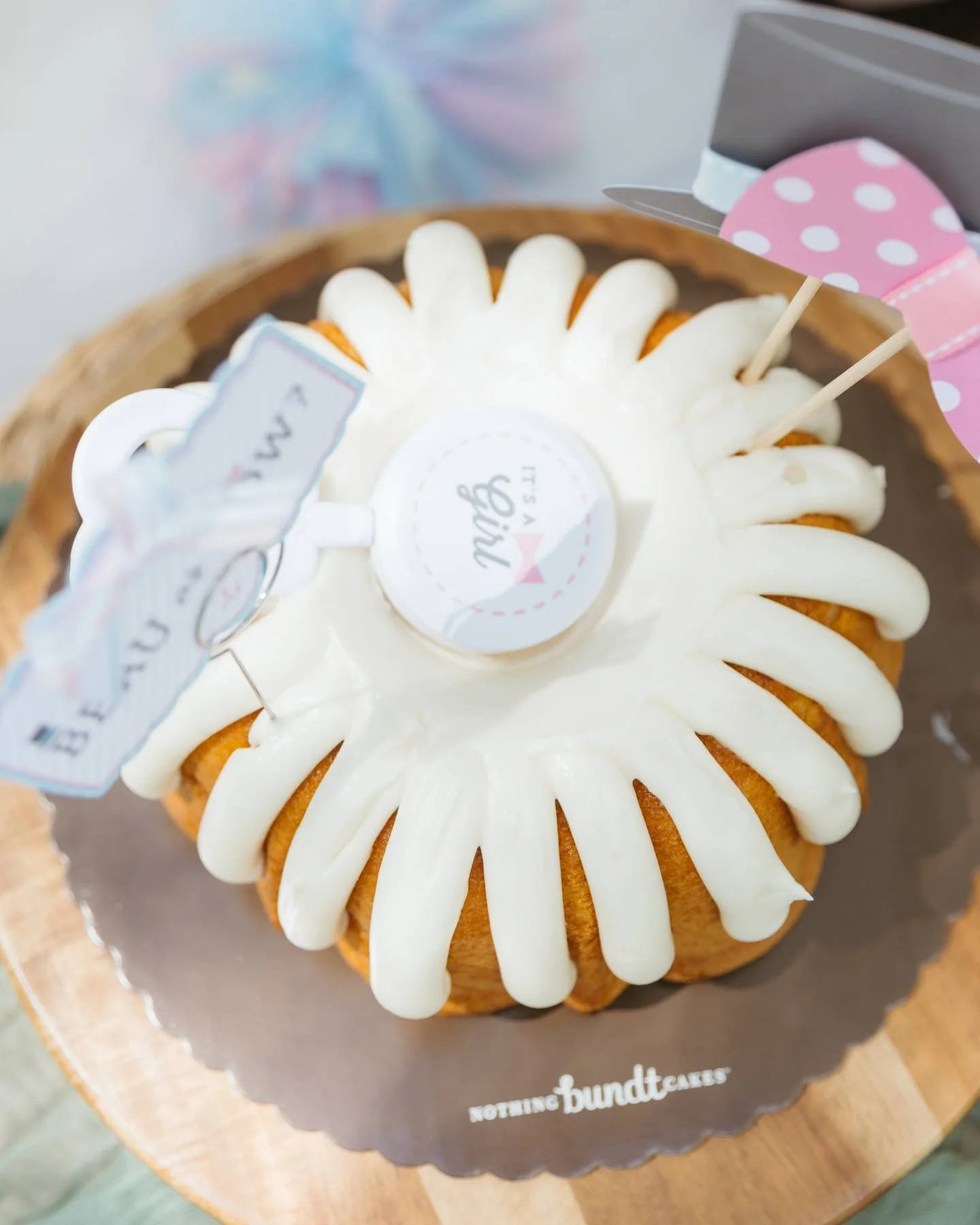 Nothing Bundt Cake Gender Reveal Cake | Pampas Picnics