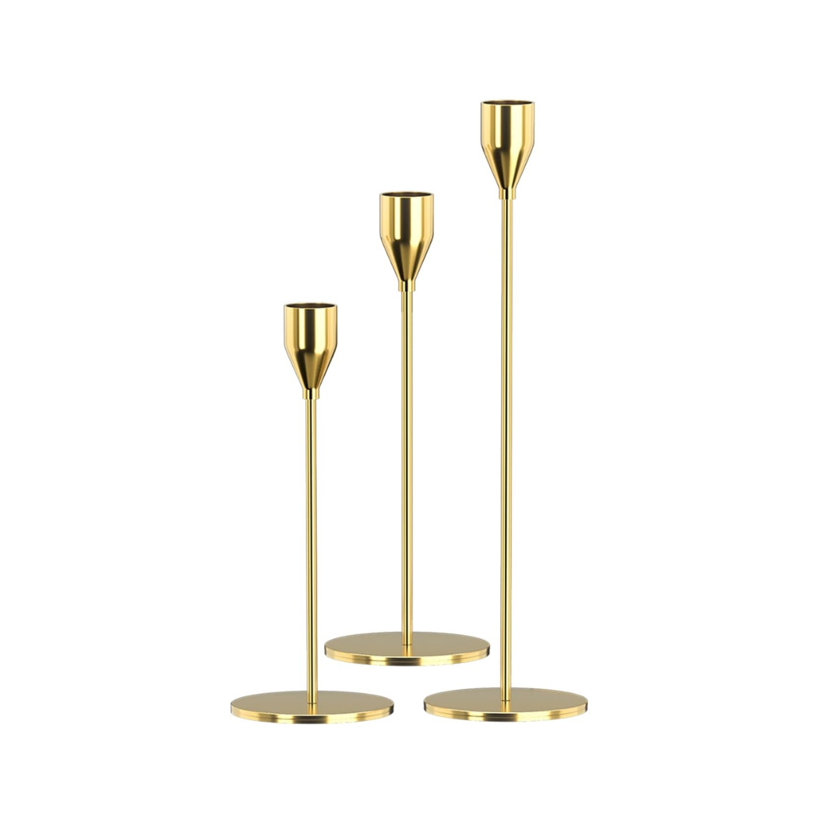 Gold Metal Taper Candle Holders