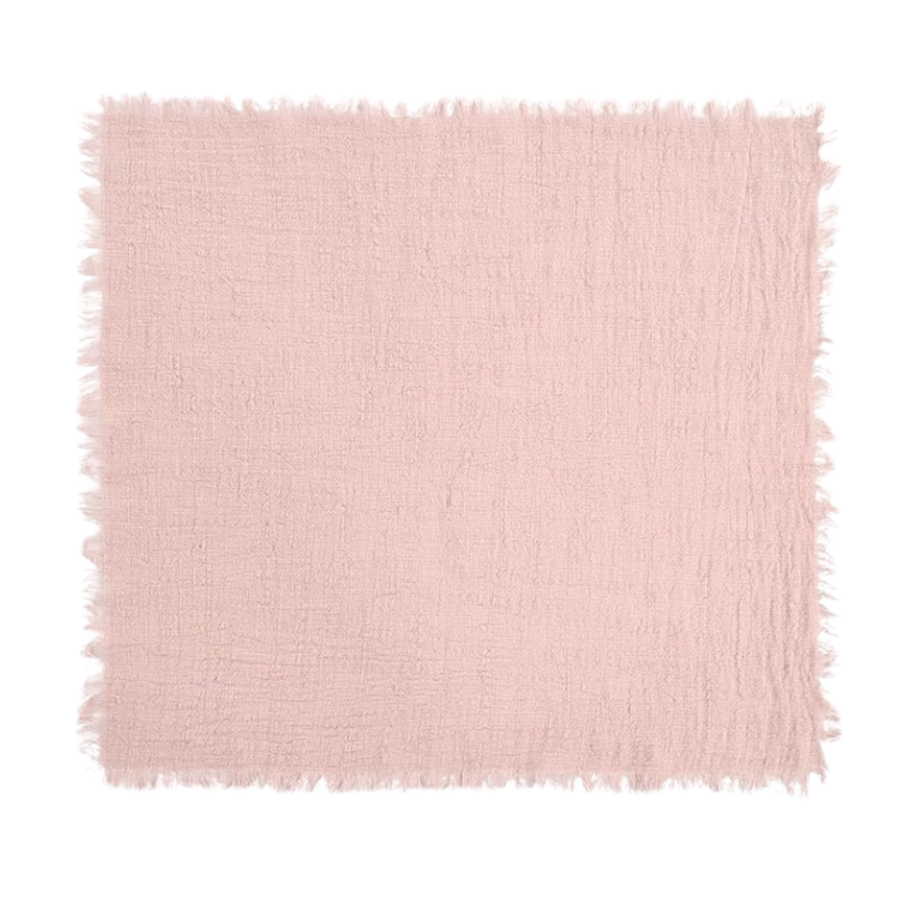 Dusty Pink Handmade Fringe Table Napkin