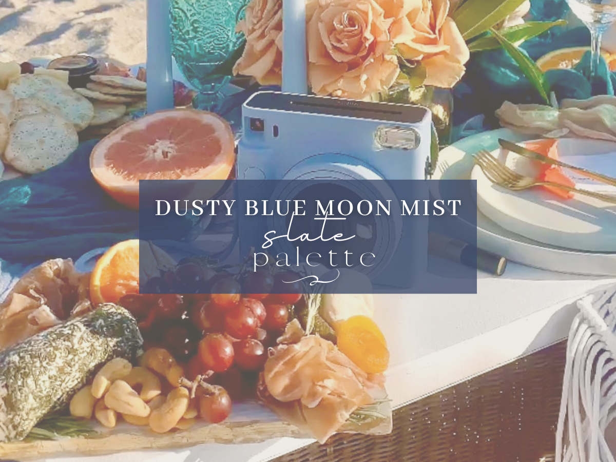 dusty blue picnic palette | pampas picnics 