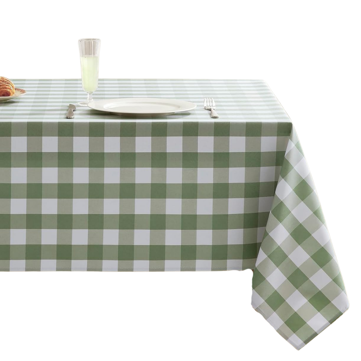 Sage Gingham Heavy Duty Square Table Linen (60″ x 60″)