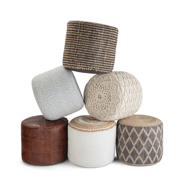 Assorted Poufs + Ottomans Cushion Rental - Floor Seating Picnic