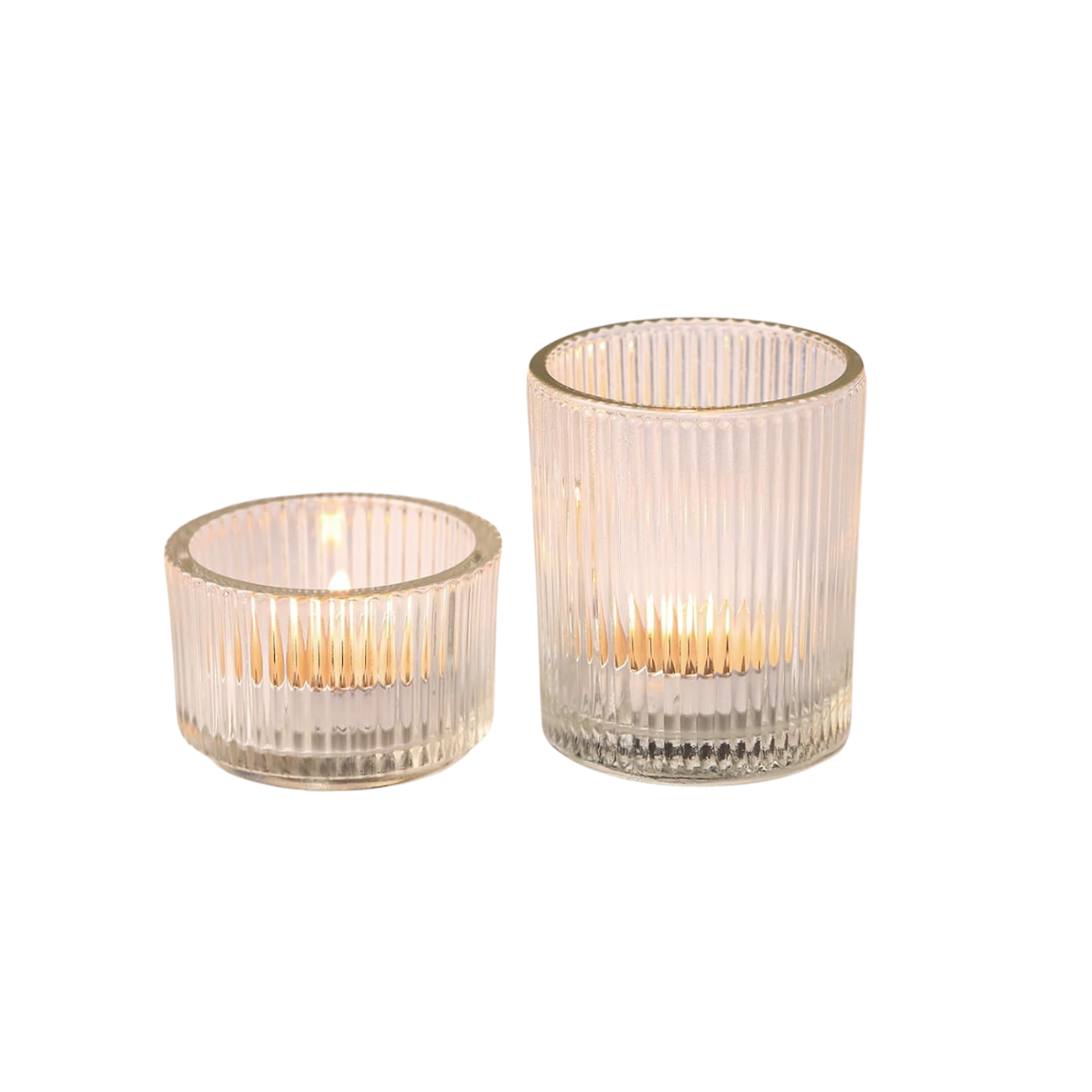 Clear Ribbed Tea Candles