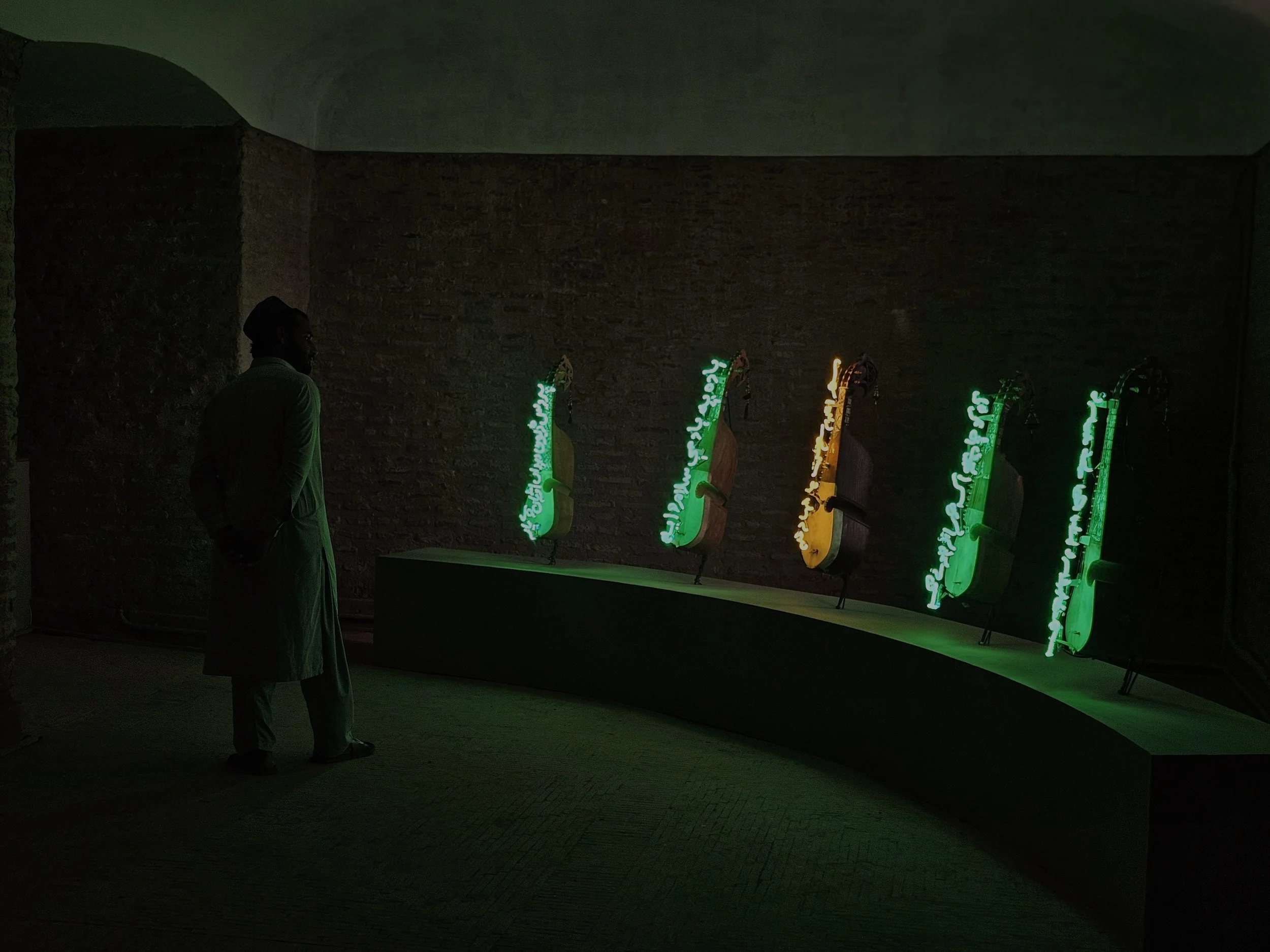  In  The Sound of Silence (#2) , Alavi engages with the histories of Australia’s cameleers, laborers whose lives were intertwined with those of the animals they were brought on to handle, and who immigrated from South and West Asia to help colonize t