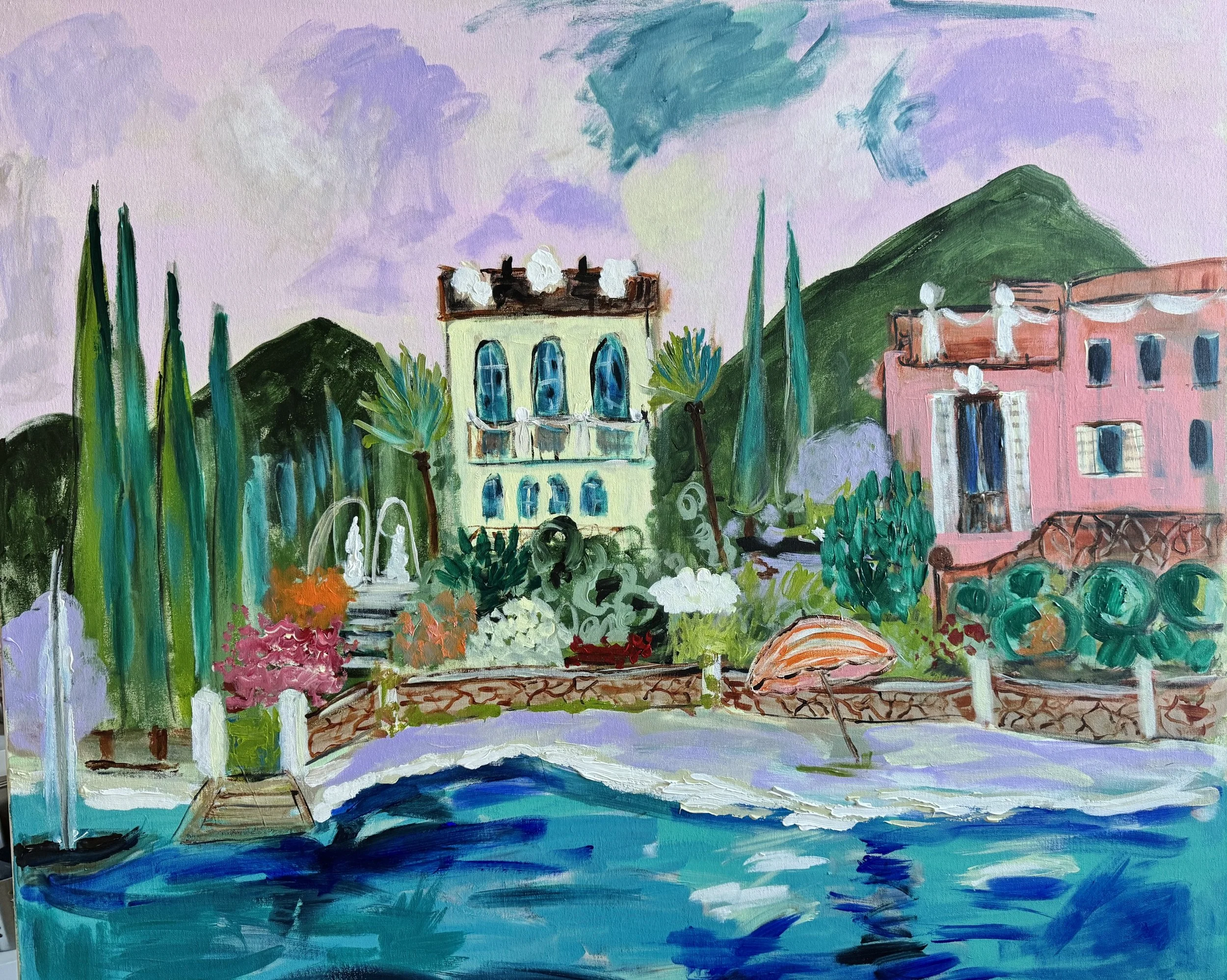 Verso l´estate. 2026. Akryyli kanvakselle. Koko 100 cm (korkeus) x 120 cm (leveys) x 4 cm (syvyys). Sivut maalattu.
1300 € sis.alv 13,5 %