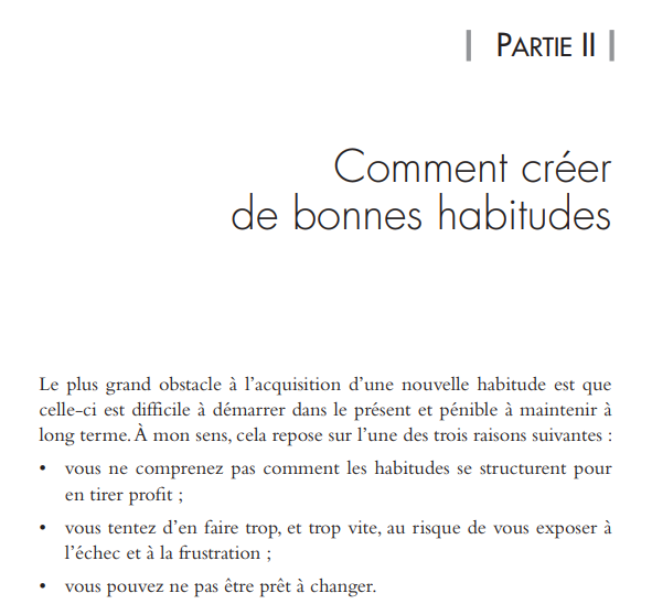 Page intérieure du livre Petites Habitudes, Grandes Réussites