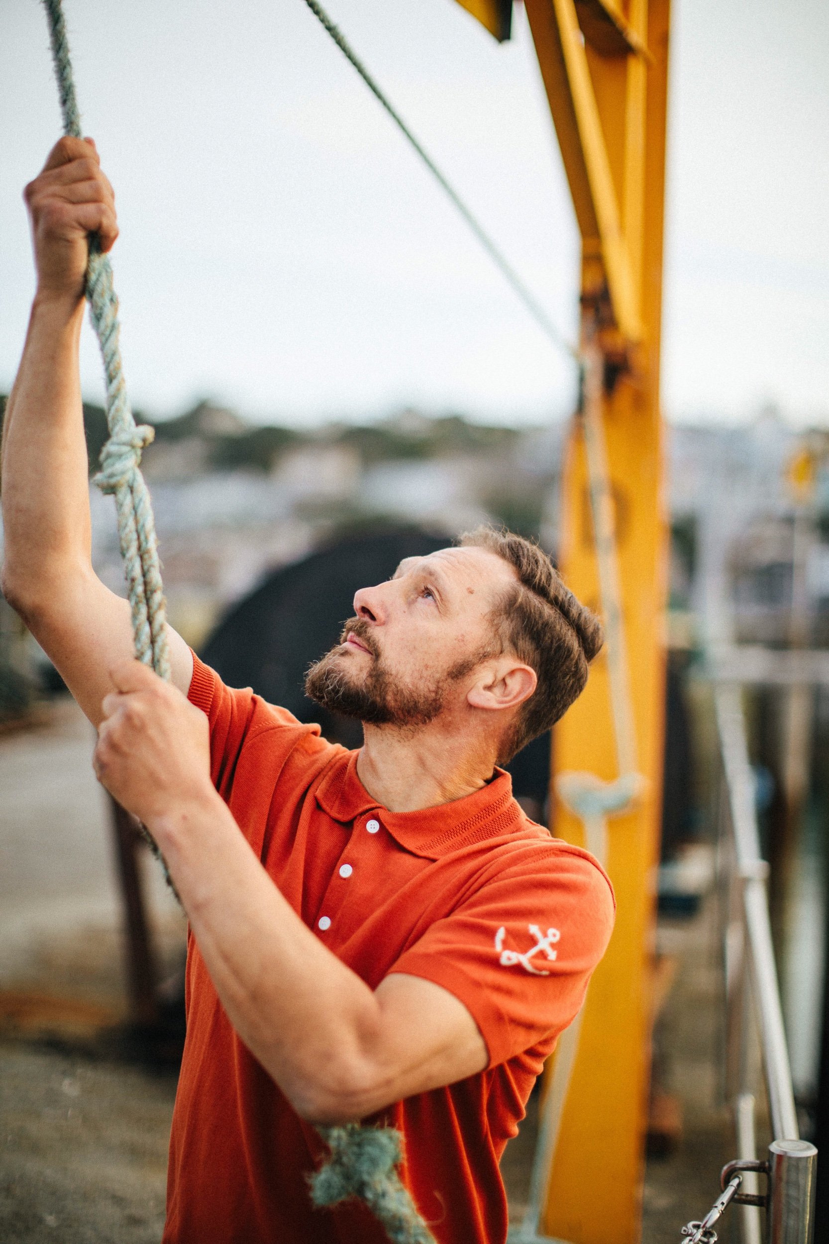 Guernsey Woollens photography fishing model 