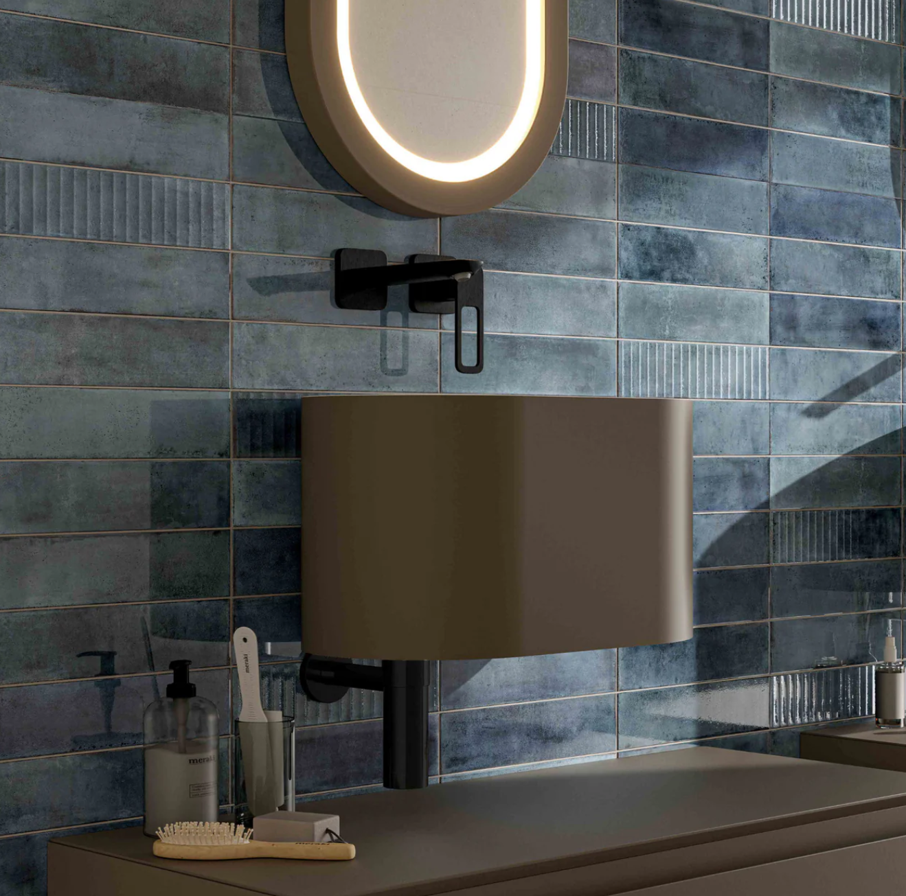 Muse WX Blue Wall Tile, Leek