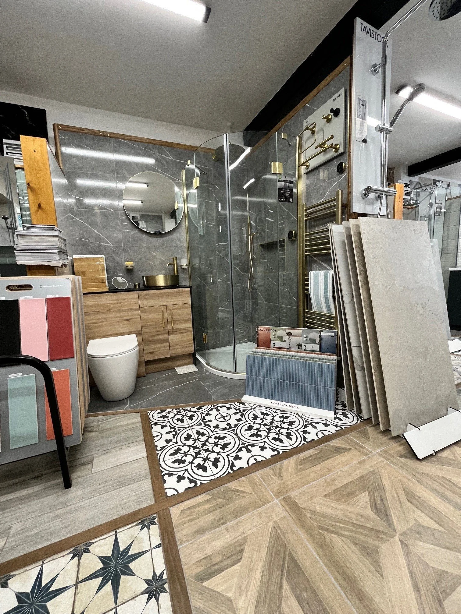 Moorlands and Tile inside showroom