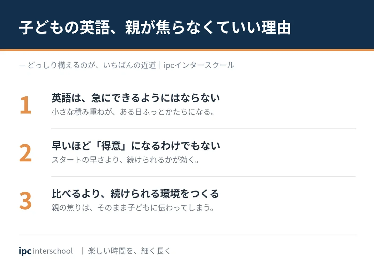 子どもに英語を学ばせるとき、親が焦りすぎなくていい理由