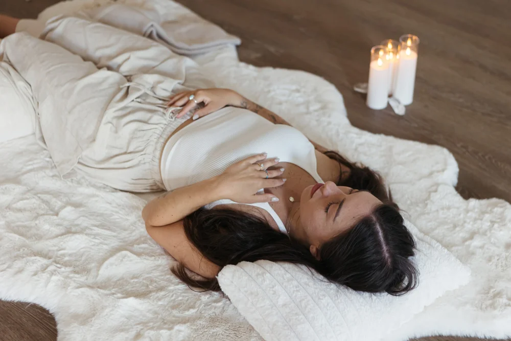 Client resting during a treatment