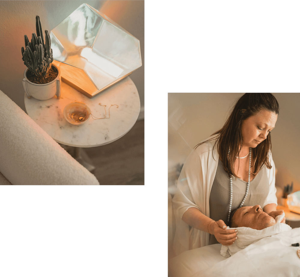 Tawnya giving a holistic facial