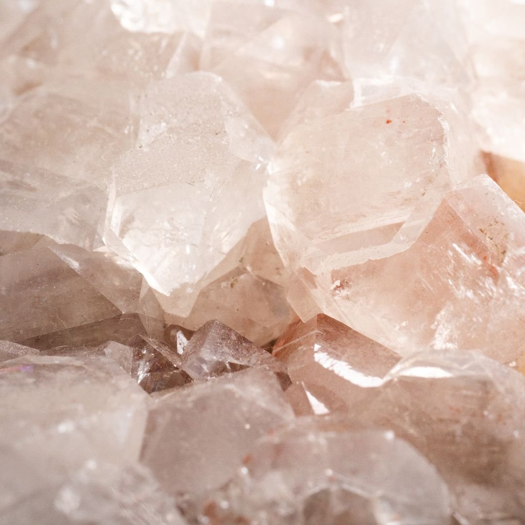 Rose quartz crystals