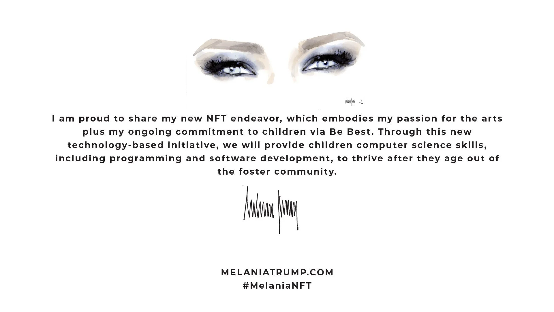 The Former First Lady of the United States Melania Trump Announces New NFT
