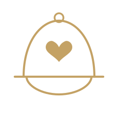 Cloche en or avec un cœur au centre