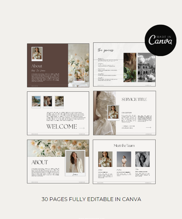 welcome guide. wedding brochure template for photographers