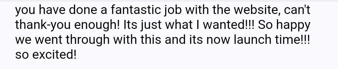 website design client testimonial