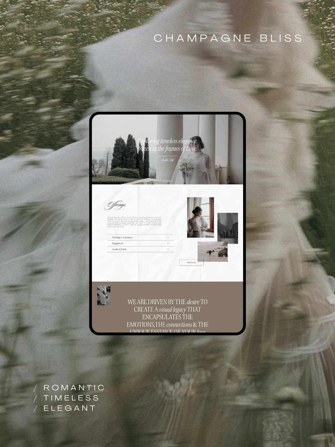 Champagne Bliss: The Perfect Event Planner Website Template for Squarespace