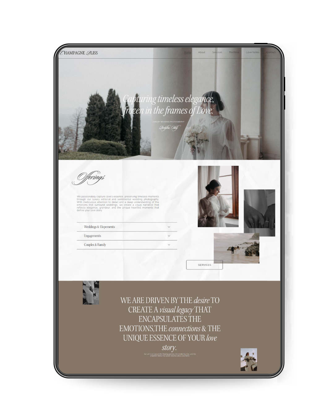Champagne Bliss | Elegant Squarespace Website Template