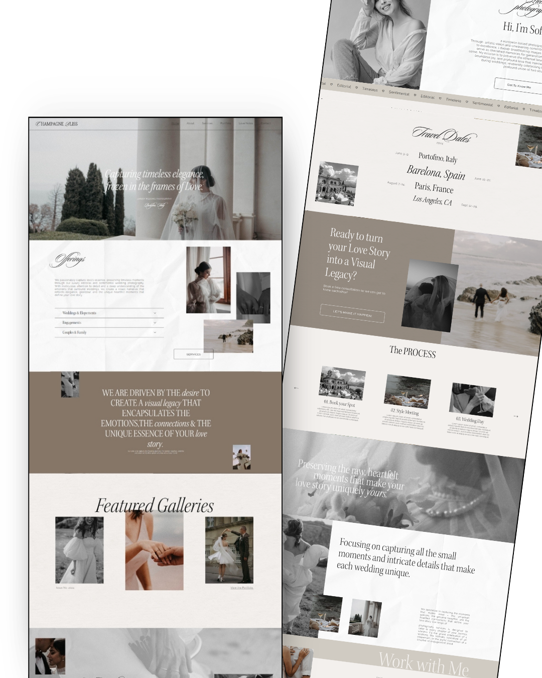 romantic squarespace website template for photographer
