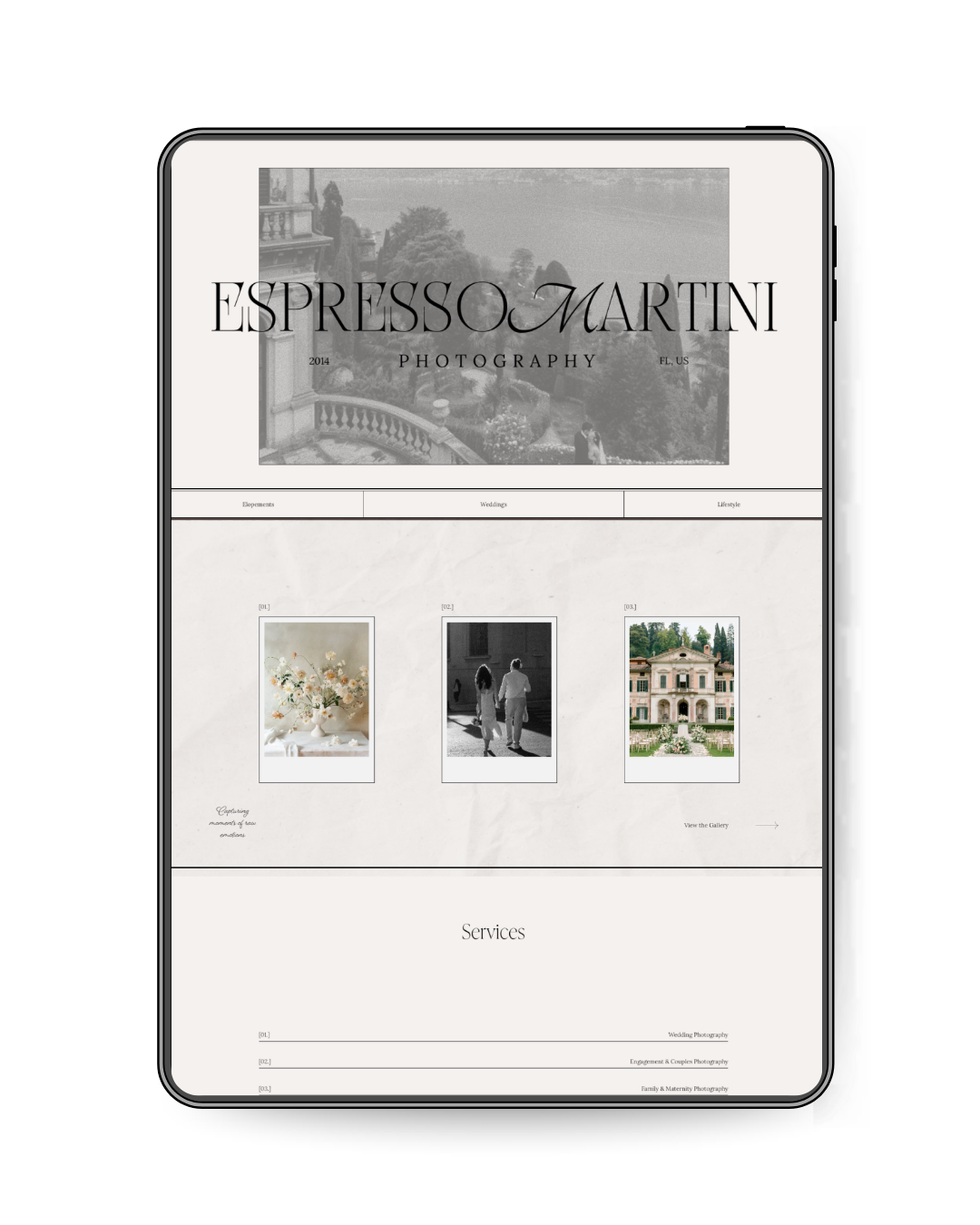 Espresso Martini | Vintage Inspired Squarespace Website Template