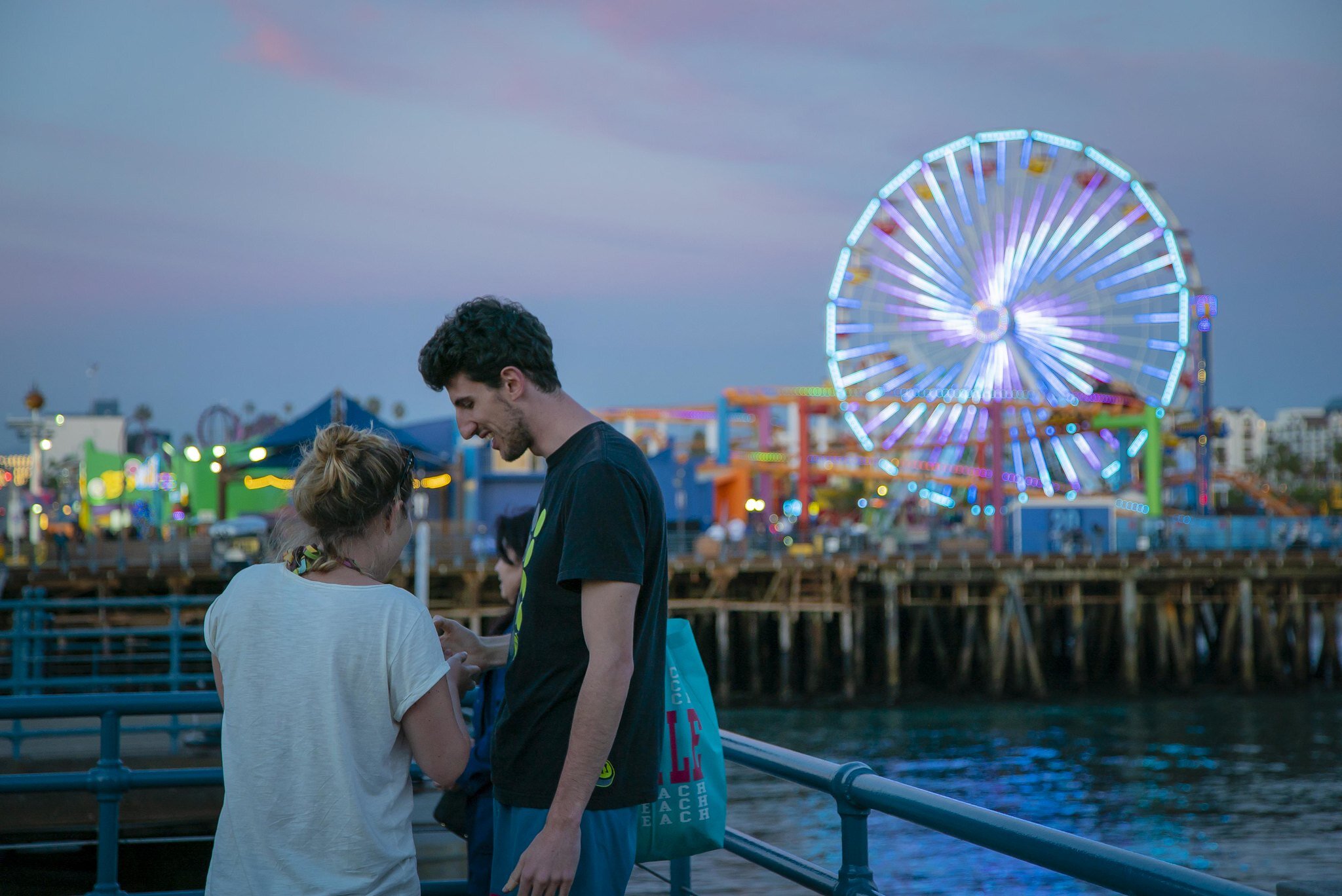 Santa Monica Pier Couple