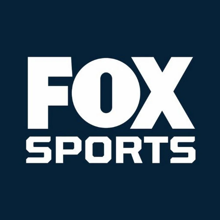 FOX Sports logo with white text on a dark blue background