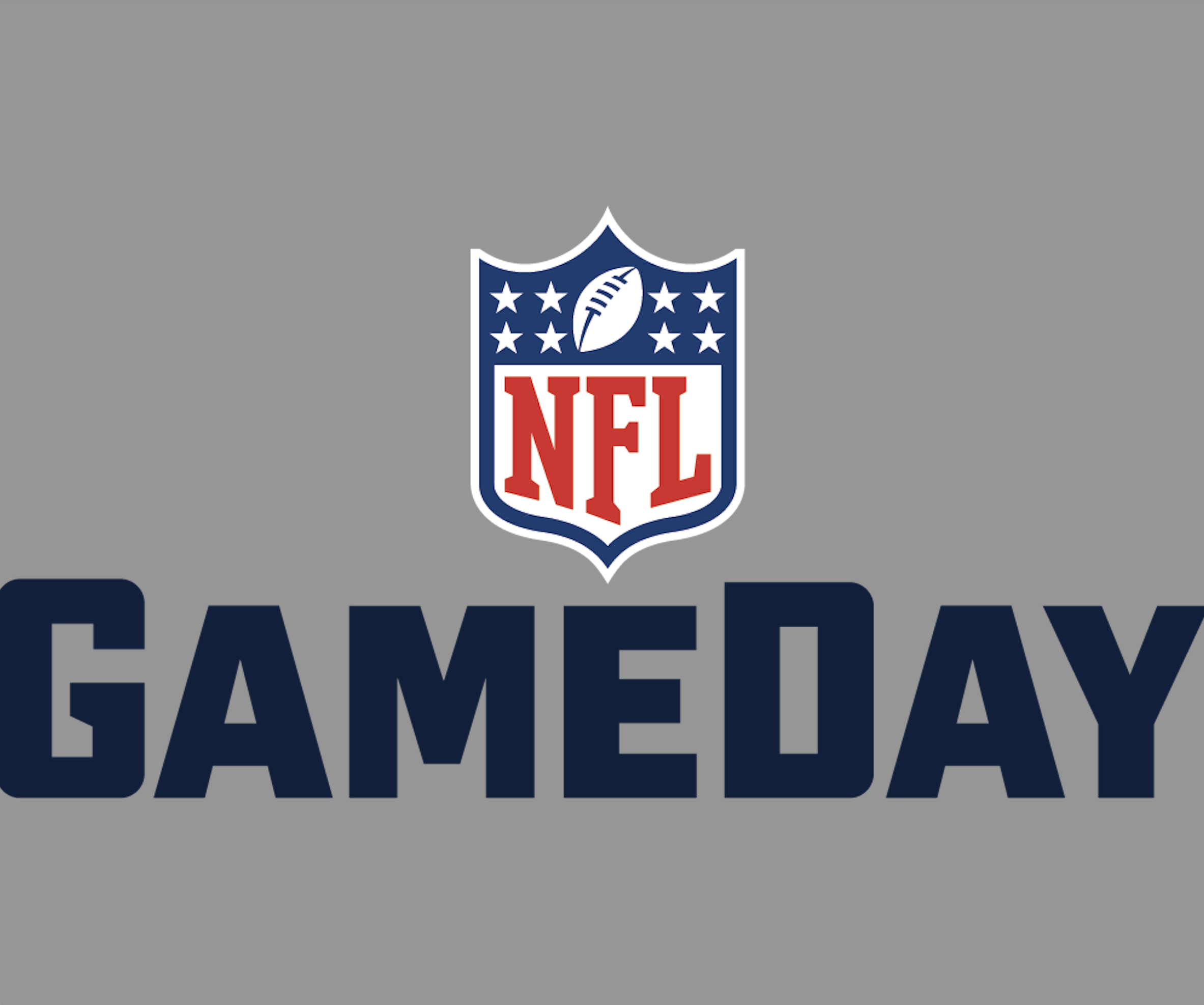 NFL Game Day logo with the NFL shield and the words "GAME DAY" on a gray background.