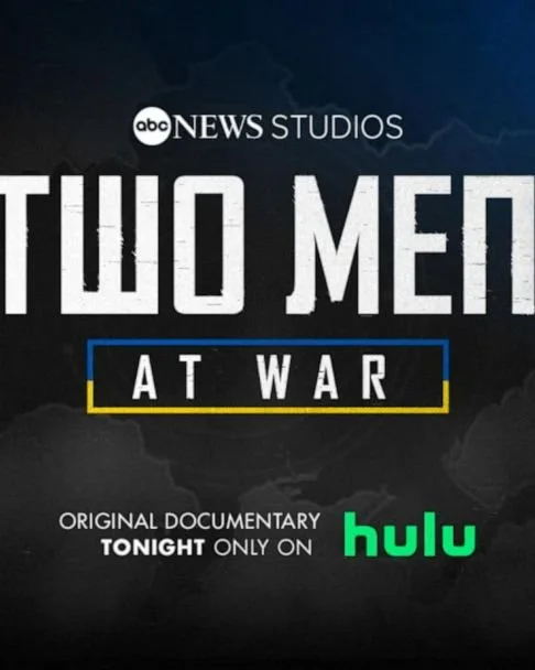 Promotional poster for ABC News Studios original documentary titled "Two Men at War" premiering tonight on Hulu.