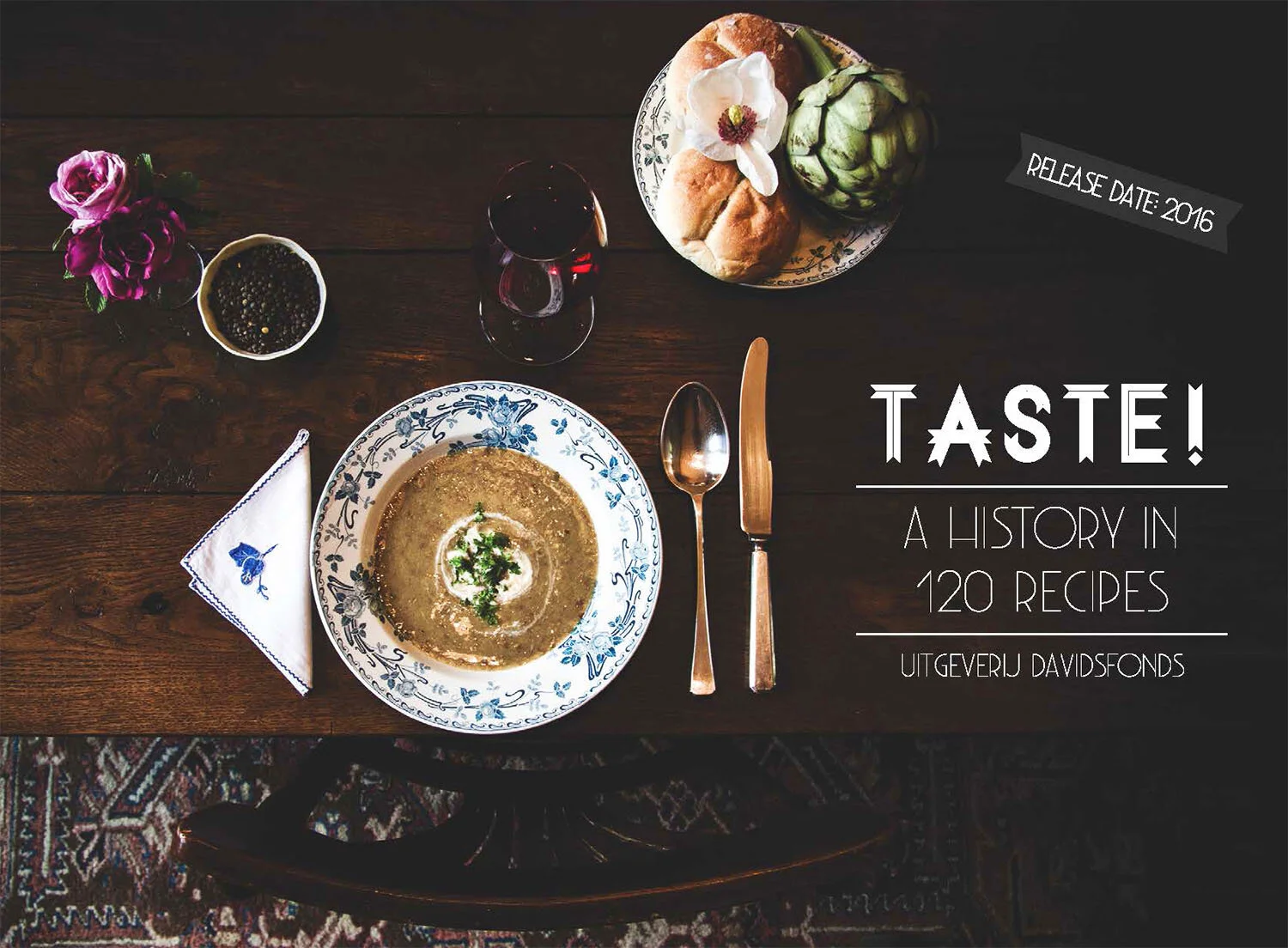 Flyer for book launch of "Taste: A History in 120 Recipes"