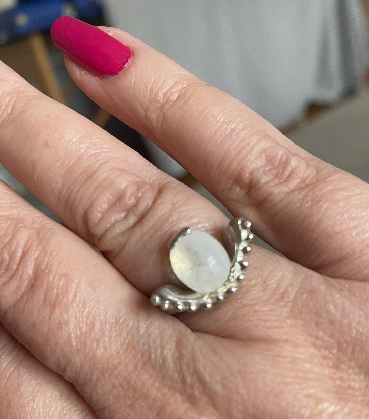 Absolutely stunning moonstone arrived today from @alexandra_rae_jewellery  to go with the labradorite I treated myself to last year. Alex, you&rsquo;re so talented. Thank you for sharing your talent 💍 and for your stunning jewellery ❤️
#irishbusines